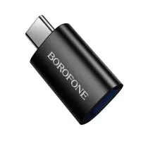 Переходник адаптер OTG Borofone BV26C Type-C  Male to USB3.0 Female Чорний