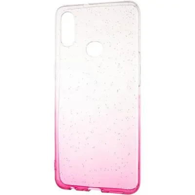 Чехол накладка Glossy Shine Samsung A107 (A10s 2019) Розовая/Белая