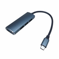 USB хаб DOCKIN MULTI 4 в 1 Type-C на 4xUSB Dark Grey, Темно-серый USB хаб DOCKIN MULTI 4 в 1 Type-C на 4xUSB Dark Grey, Темно-серый