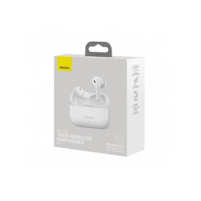 Беспроводные Bluetooth-наушники Baseus Encok True Wireless TWS Earphones W3 White, белый