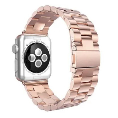 Ремінець Apple Watch 42мм Металевий (BEAD METAL) Рожеве Золото