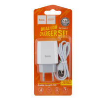 Мережевий зарядний пристрій Hoco C73A 2USB 2,4A + Type-C White, Білий Мережевий зарядний пристрій Hoco C73A 2USB 2,4A + Type-C White, Білий