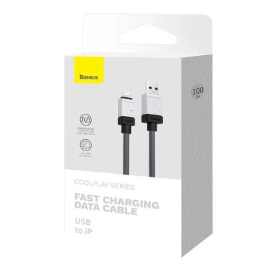 Кабель дата Baseus CoolPlay Lightning 1м Чорний