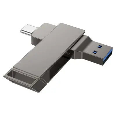 Флеш-накопитель USB 128Gb Hoco UD15 Clever USB 3.2+Type-C Серый