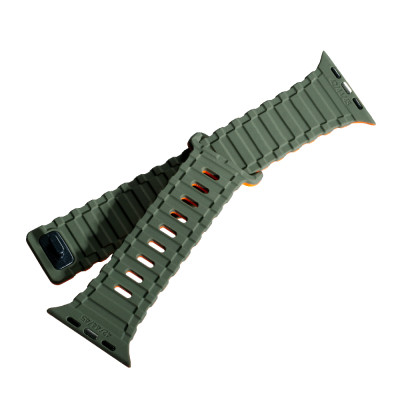 Ремешок Apple Watch 42-49мм Trailloved STRAP Зеленый/Оранжевый