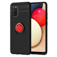 Чехол накладка Color Ring Samsung A025 (A02s) Черная/Красная