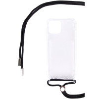 Чехол накладка Crossbody iPhone 12/12 Pro Прозрачная/Черная