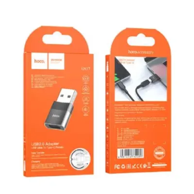 Перехідник адаптер OTG Hoco UA17 USB to Type-C Чорний Перехідник адаптер OTG Hoco UA17 USB to Type-C Чорний