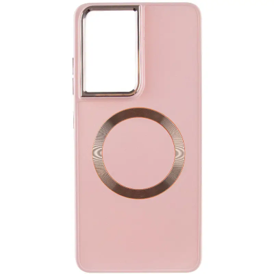 Чехол накладка Bonbon Metal MagSafe Samsung S901 (S22) Розовая