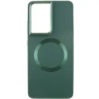 Чехол накладка Bonbon Metal MagSafe Samsung S906 (S22+) Зеленая/ Army Green