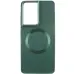 Чехол накладка Bonbon Metal MagSafe Samsung S906 (S22+) Зеленая/ Army Green