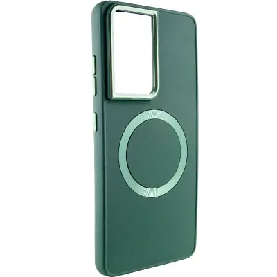 Чехол накладка Bonbon Metal MagSafe Samsung S906 (S22+) Зеленая/ Army Green