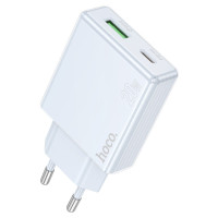 Мережевий зарядний пристрій Hoco C142A 1PD+1USB 20W Блакитний