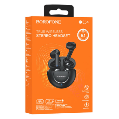 Безпровідні Bluetooth-навушники Borofone BE54 Rejoice TWS Black, чорний