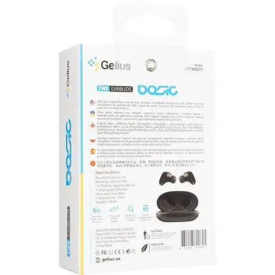 Беспроводные наушники Gelius Basic TWS-011 Black, черный Беспроводные наушники Gelius Basic TWS-011 Black, черный