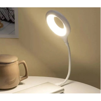 Настільна лампа з USB живленням сенсорна RIGHT HAUSEN LED ROUND 5W White, Білий