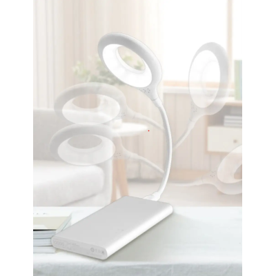 Настільна лампа з USB живленням сенсорна RIGHT HAUSEN LED ROUND 5W White, Білий