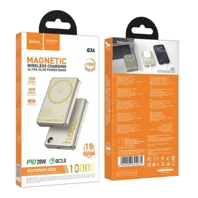 Универсальная мобильная батарея Повербанк Hoco Q43 PD20W с БЗУ 10000mAh Золотой Универсальная мобильная батарея Повербанк Hoco Q43 PD20W с БЗУ 10000mAh Золотой