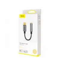 Перехідник аудіокабель Baseus L54 Type-C - 3.5 Темно-сірий