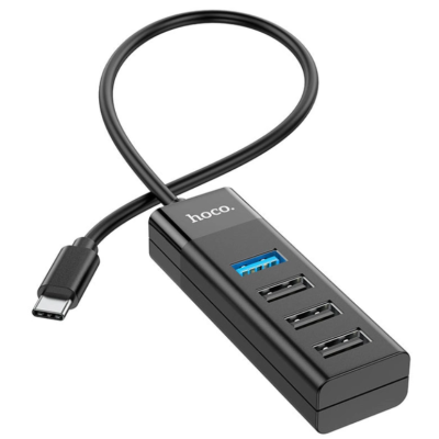 USB хаб Hoco HB26 Type-C 4in1 Grey, Серый