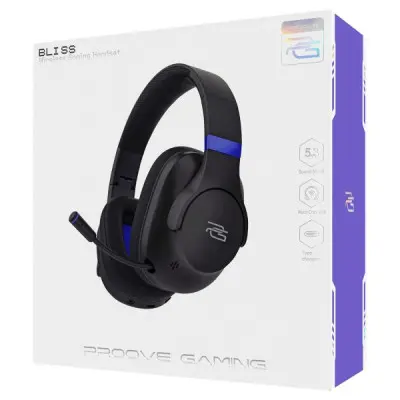 Беспроводная игровая гарнитура PC Proove Gaming Bliss BT Black, Черные Беспроводная игровая гарнитура PC Proove Gaming Bliss BT Black, Черные