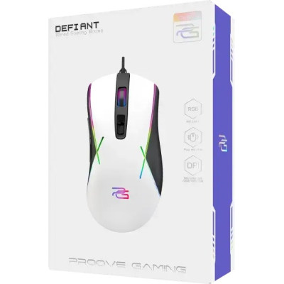 Проводная игровая Мышь USB Proove Gaming Defiant White, Белая