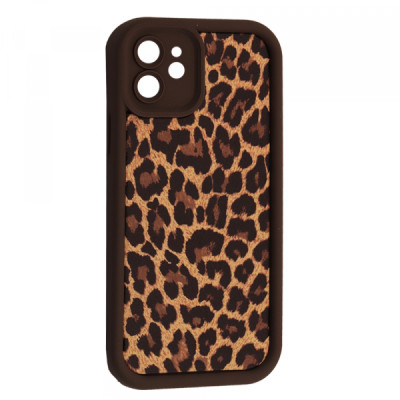 Чехол Накладка Leopard iPhone 12 Коричневая 2