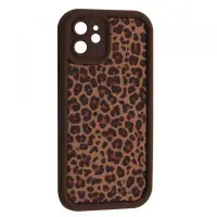 Чехол Накладка Leopard iPhone 12 Коричневая 3