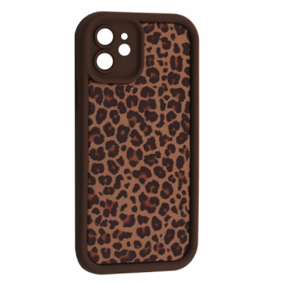 Чехол Накладка Leopard iPhone 12 Коричневая 3