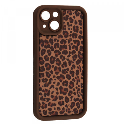 Чехол Накладка Leopard iPhone 13 Коричневая 3