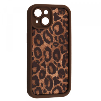 Чехол Накладка Leopard iPhone 13 Коричневая 4