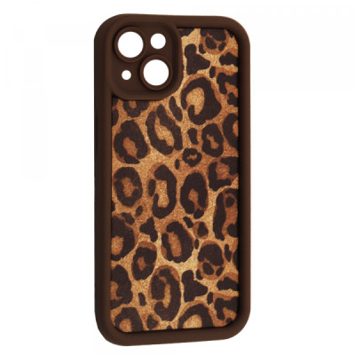 Чехол Накладка Leopard iPhone 15 Коричневая 1