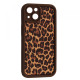 Чохол Накладка Leopard iPhone 15 Коричнева 2