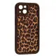 Чехол Накладка Leopard iPhone 15 Коричневая 2