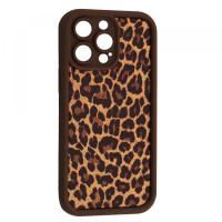 Чехол Накладка Leopard iPhone 15 Pro Коричневая 2 Чехол Накладка Leopard iPhone 15 Pro Коричневая 2