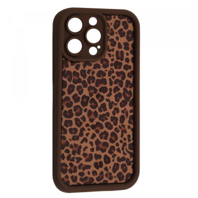 Чехол Накладка Leopard iPhone 15 Pro Коричневая 3