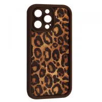 Чехол Накладка Leopard iPhone 15 Pro Max Коричневая 1