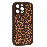 Чехол Накладка Leopard iPhone 15 Pro Max Коричневая 2