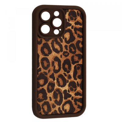 Чехол Накладка Leopard iPhone 16 Pro Коричневая 1