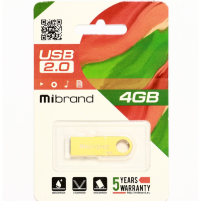 Флеш пам\'ять USB 4Gb Mibrand Puma USB 2.0 Gold, Золотий
