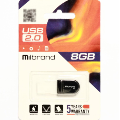 Флеш память USB 8Gb Mibrand Skorpio USB 2.0  Black, Черный