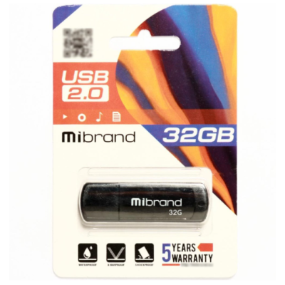 USB 32Gb Mibrand Grizzly USB 2.0 Чорна