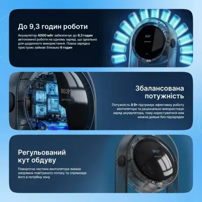 Портативний вентилятор Proove Blower сірий