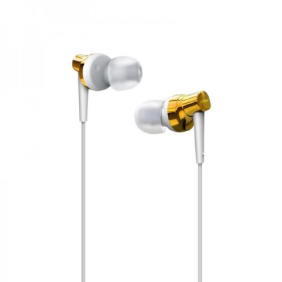 Провідні навушники-вкладиші Remax RM-575 White/Gold, біло-золотий