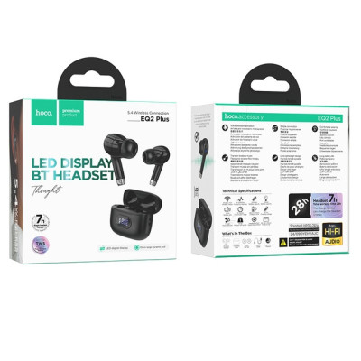 Безпровідні навушники Hoco EQ2 Plus Black, чорний