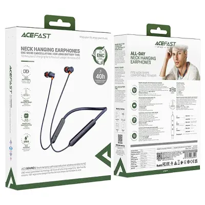 Безпровідні навушники Acefast N5 Black, чорні