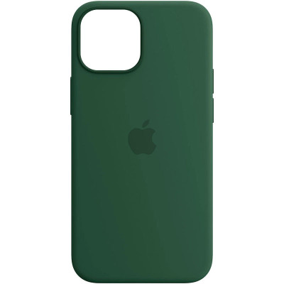 Накладка Leather Case with MagSafe iPhone 12 Pro Max Зеленая/Pine green (AA+)