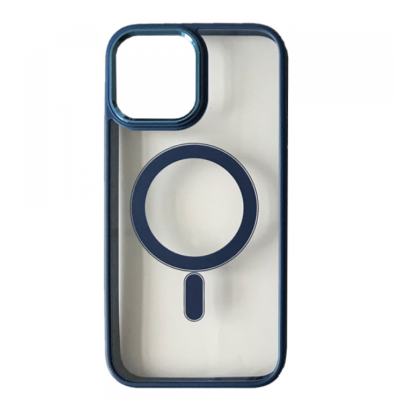 Чехол накладка Crystal Guard MagSafe iPhone 13 Темно-синяя