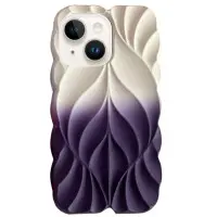 Чехол Накладка Leaf iPhone 13/ iPhone 14 Белый/Фиолетовый