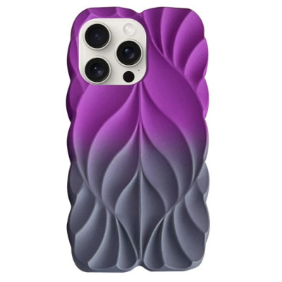 Чехол Накладка Leaf iPhone 15 Pro Фіолетова/Сіра